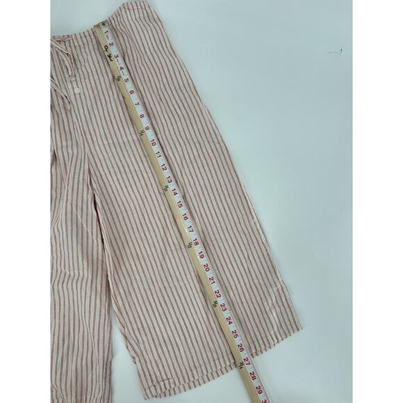 Xhilaration Pants Womens Large Red White Vertical Striped 100% Cotton Capris - Picture 14 of 16